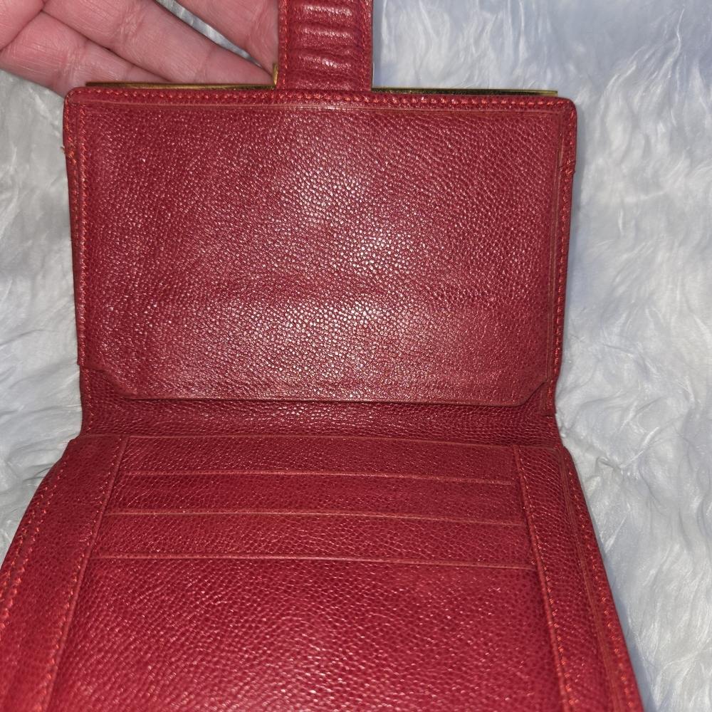 Yves Saint Laurent Burgundy Leather Wallet - Picture 5 of 16